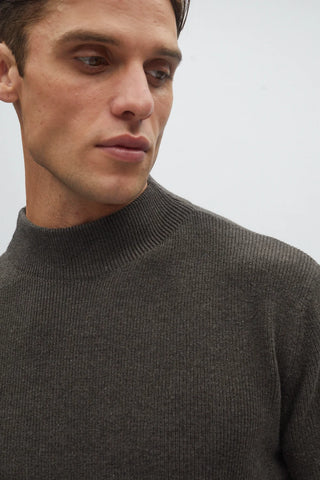 Daxton Sweater  Knit | Oak Green Marl