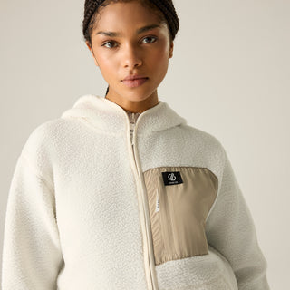 Firn Hooded Borg Fleece | Egret