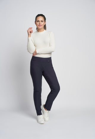 Mary Pull Up Trouser Brushed Navy