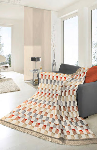 Cotton Home Throw Colton Bricks Burnt Orange