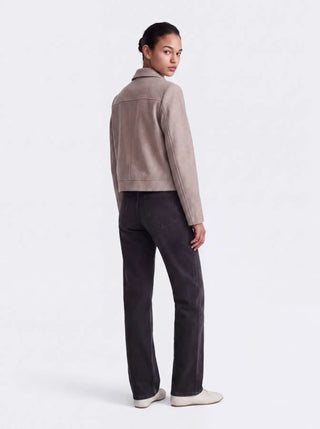 Vela Zip Short Coat | Taupe Grey