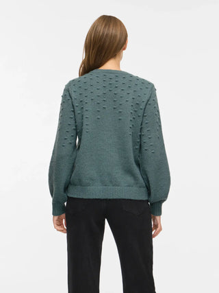 Tuli Round Neck Long Sleeve Dot Knit | Balsam Green