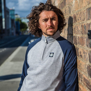 Gazi 1/2 Zip | Grey Marl Navy