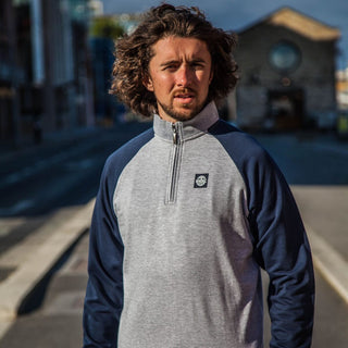 Gazi 1/2 Zip | Grey Marl Navy