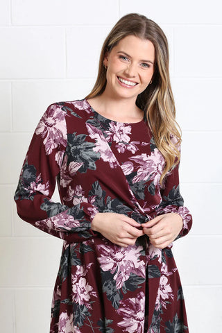 Grace Dress  | Burgundy Floral