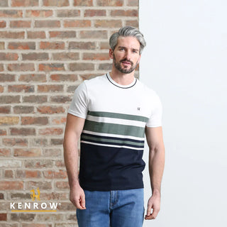 Griffin Striped Tee | Khaki