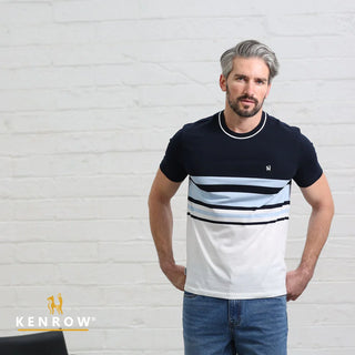 Griffin Striped Tee | Sky
