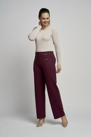 Button Feature Trouser | Dusty Port