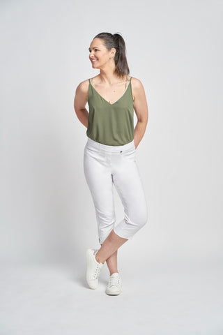 Corrib Crop Trousers With Pockets | White