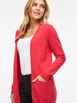 Viril Open Long Sleeve Knit Cardigan | Hibiscus