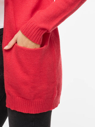 Viril Open Long Sleeve Knit Cardigan | Hibiscus