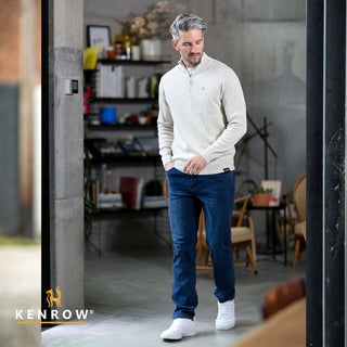 Kenrow Jerald Half Zip Jumper Sand Melange