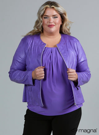 Margot Faux Leather Jacket Purple