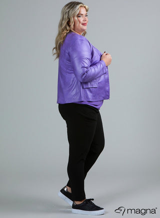 Margot Faux Leather Jacket Purple