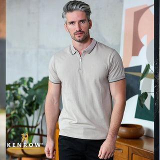 Luca Zip Polo | Putty