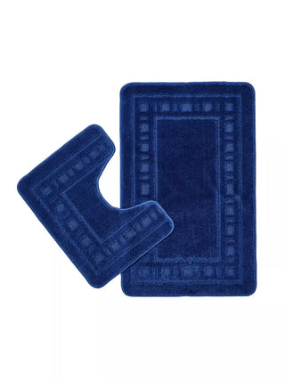 Armoni Bath and Pedestal Mat Set | Navy