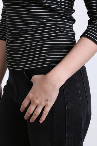 Molly Stripe Top | Black