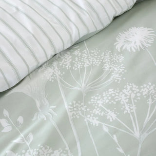 Catherine Lansfield Meadowsweet Floral Duvet Cover Green
