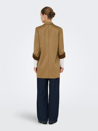 Joline Faux Suede Coat | Cognac