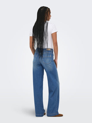 Madison Blush Pocket High Waist Jean |  Medium Blue Denim Tint