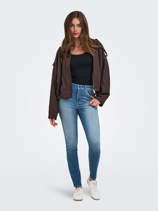 Blush High Waist Skinny Ankle Denim Jean | Light Medium Blue Denim