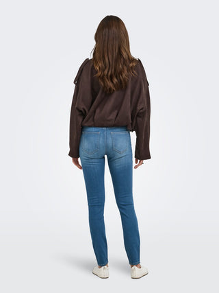 Blush High Waist Skinny Ankle Denim Jean | Light Medium Blue Denim