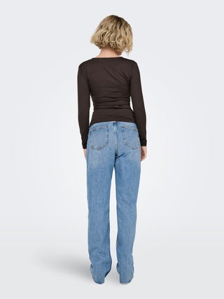 Lone Life Long Sleeve Knot Top  | Chocolate Torte