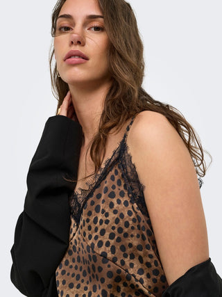 Menus Strap Lace Top | Leopard
