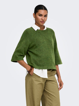 Simoni 3/4 Pullover Knit | Forest Green