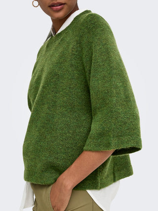 Simoni 3/4 Pullover Knit | Forest Green