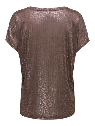 Miranda Short Sleeve V Neck Top | Coffee Bean Zig Zag