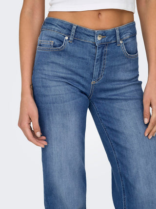 Blush Mid Waist Straight Jean | Medium Blue Denim
