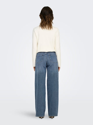 Madison Blush High Waist Wide Jean | Blue Grey Denim