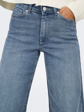 Madison Blush High Waist Wide Jean | Blue Grey Denim
