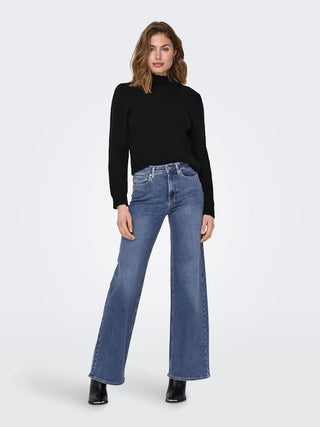 Madison Blush High Waist Wide Jean | Medium Blue Denim