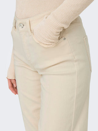 Blush Mid Waist Straight Jean | Ecru