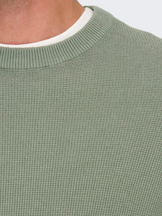 Tony Waffle Crew Neck | Wrought Iron