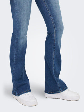 Blush Mid Waist Flare Jean | Medium Blue Denim