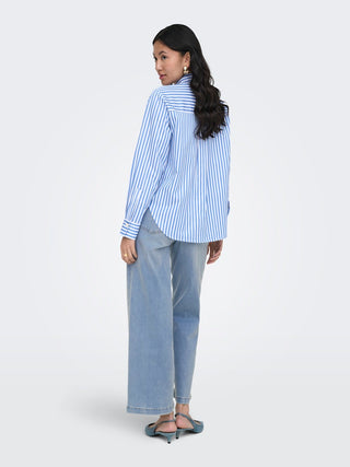 Madison Blush High Waist Cropped Wide Leg Jean | Light Blue Denim