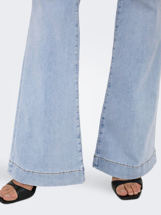 Blush Mid Waist Retro Flared Jean | Light Blue Denim