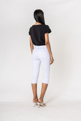 Cropped Denim Jean White