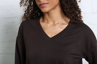 Elara V Neck Sweater  | Chocolate Brown