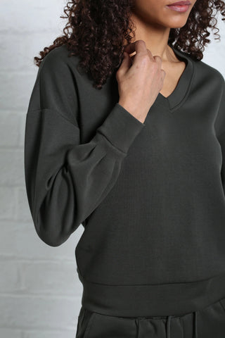 Elara V Neck Sweater  | Khaki