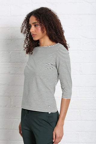 Paloma Stripe Tee  | Forest