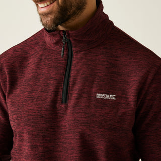 Men's Thompson Marl Half Zip Fleece | Dark Maroon