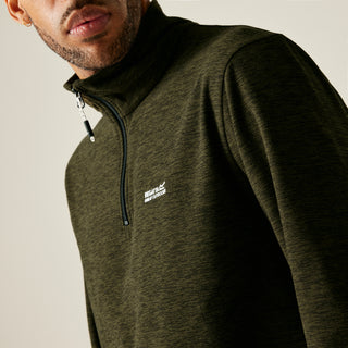 Men's Thompson Marl Half Zip Fleece | Olive Night