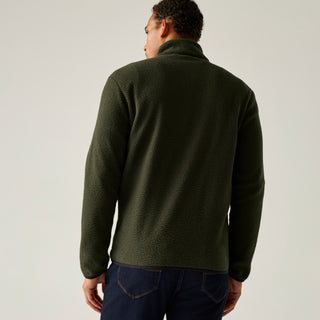 Frankie Borg Full Zip Fleece | Dark Khaki Black
