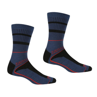 2 Pack Samaris 3 Season Sock Dark Denim Cajun Orange