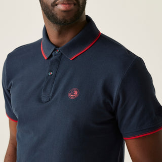 Men's Tadeo II Polo Shirt | Navy Poppy Red Tipping