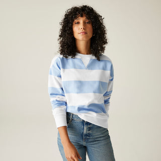 Women's Avika II Crew Neck Jumper | Chambray Blue White Stripe